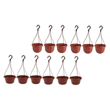 12Pcs Hanging Planter Basket Plastic Hanging Flower Pots Indoor/Outdoor Hanging Flower Pots Plants Holder Hanger for Home Garden Decoration