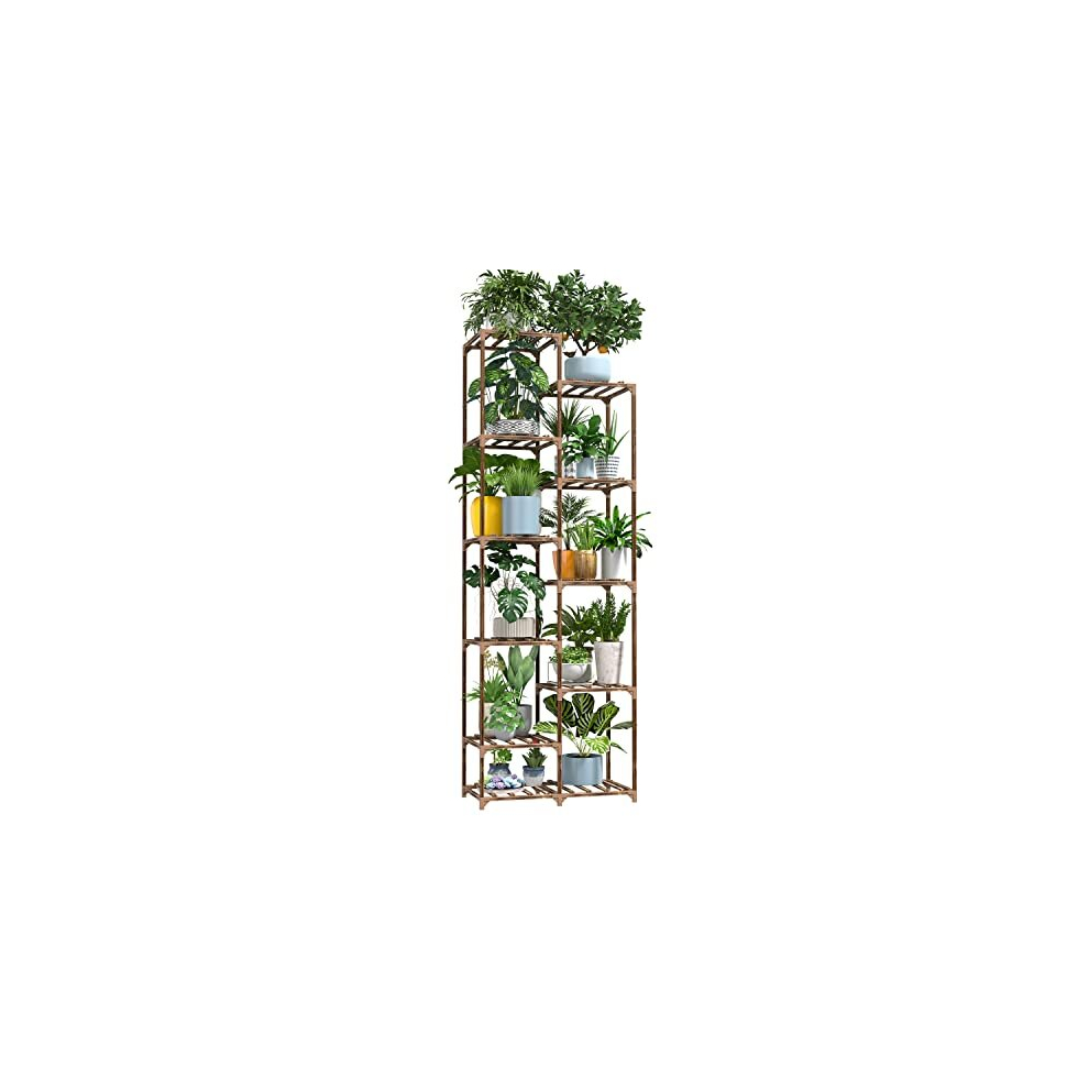 Plant Stand Indoor Outdoor, 60''/170cm Tall Wooden Plant Shelf 11 Tier Flower Stand Garden Shelves Display Rack Holder, Multiple Tiered Wood Large
