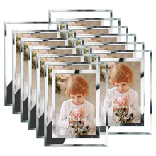 12 Pack Photo Frames 6x4,4x6 Picture Frames with Silver Mirrored Glass, Multi Picture Frames for Tabletop Display