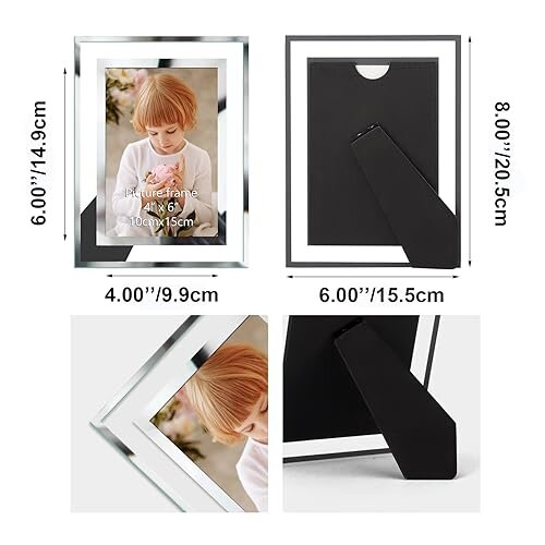 12 Pack Photo Frames 6x4,4x6 Picture Frames with Silver Mirrored Glass, Multi Picture Frames for Tabletop Display 1