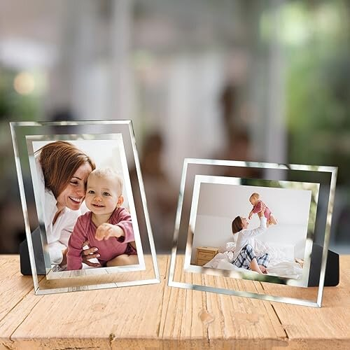 4 Pack Photo Frames,5x7 Picture Frames with Silver Mirrored Glass, Multi Picture Frames for Tabletop Display 2