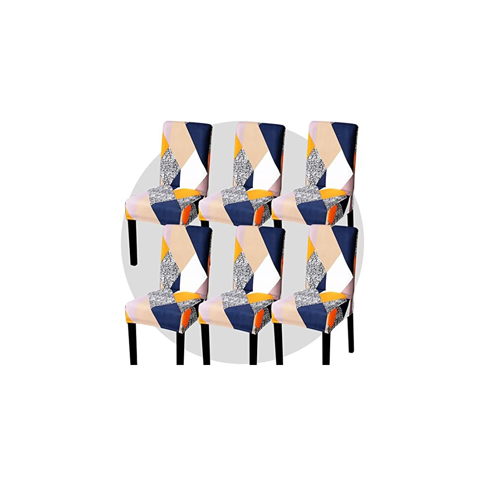 Dining Room Chair Covers Set of 6, Stretch Removable Washable Spandex Dining Chair Slipcovers Protectors, Kitchen Chair Covers for Dining Room Party