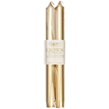 10-inch Taper Dripless, Smokeless, Unscented Candles, Set of 2, Gold
