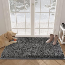 Chenille Doormat Indoor for dogs Washable Rug Non Slip Dirt Trapper Quick Dry Soft Microfiber Durable Rubber Backing Bathroom Rugs 40x60CM