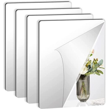 4 Pack Self Adhesive Mirror 30x40cm Adhesive Mirror Tiles 2MM Thick Acrylic Stick On Wall Mirrors Sheets Removable Mirror Stickers for Home Decoration
