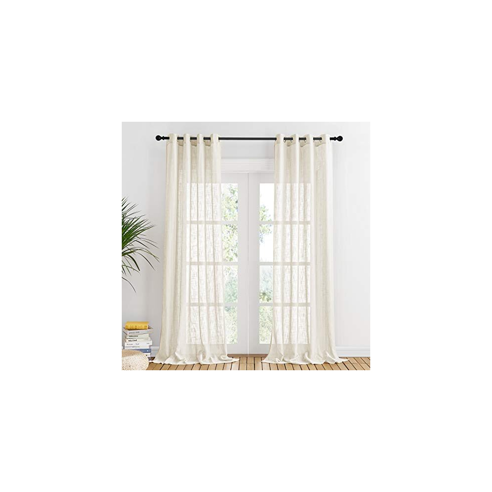 Long Voile Curtain for Living Room - Thick Kids Room Decoration All Voile Neutral Curtains Privacy Protected for Nursery Room, 2 Pieces, W 52" x D 95"