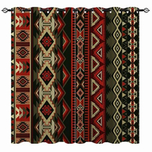 YUANZU Ethnic Curtains - Geometric American Native Navajo Design Mexican Motif Aztec Art Print Pattern Eyelet Blackout Thermal Window Drapes for