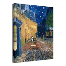 - Cafe Terrace at Night Modern Stretched and Framed Giclee Canvas Prints Van Gogh Oil Paintings Reproduction Cityscape Picture on Canvas Wall Art