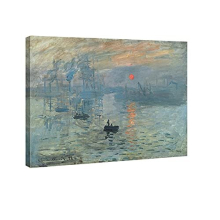 Impression Sunrise Canvas Prints Wall Art of Claude Monet Famous Oil Paintings Reproduction Seascape Ocean Sea Beach Pictures for Home Decorations