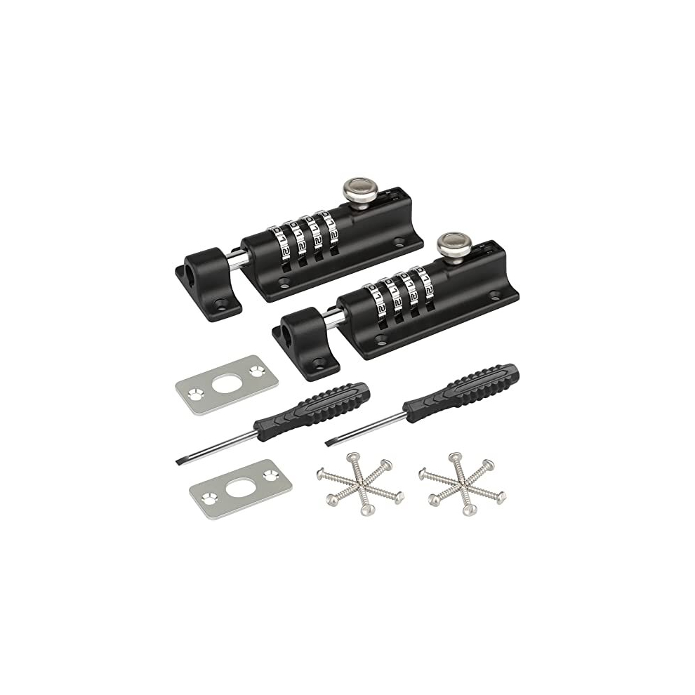 Combination Locking Bolt, [2 Pack][Weatherproof & Burglar Proof] 120Mm Combi-Bolt 4 Digit Unique Combination Bolt Lock, Thicken Solid Zinc Alloy Door 5014286167840