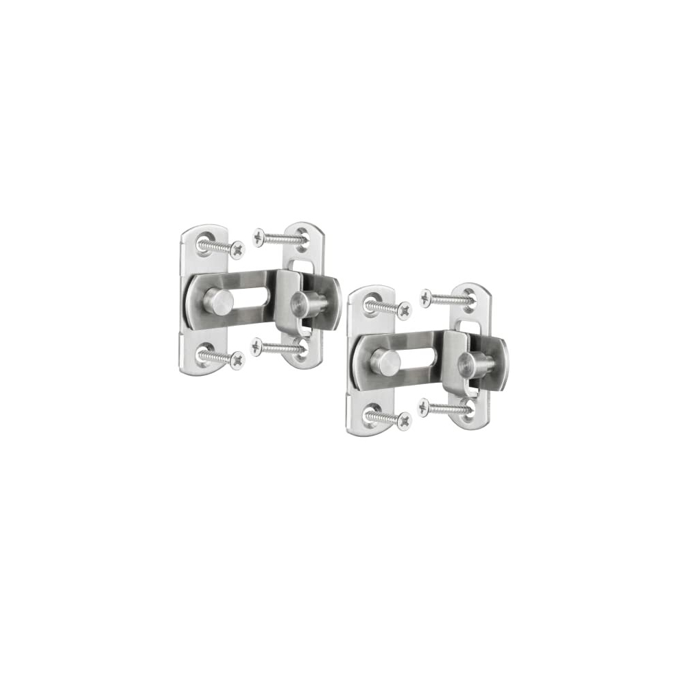 2 Pack 90 Degree Stainless Steel Right Angle Buckle Gate Latch Stainless Steel Door Bolt Lock with Screws Flip Door Locks Bolts for Doors & Windows (3