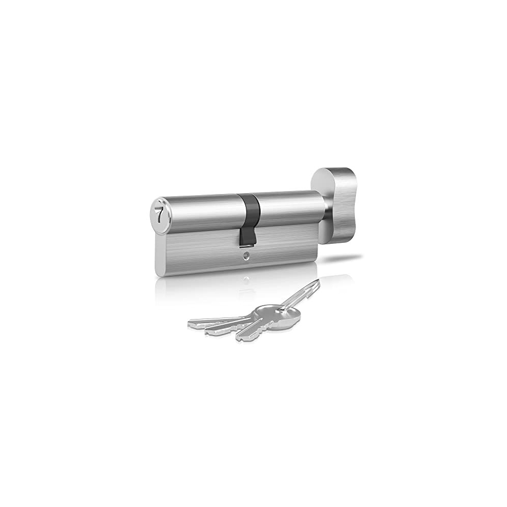 Reset-45/45T Thumb Turn Euro Lock Cylinder(90Mm),Euro Door Barrel Lock With 3 Keys,Anti-Bump,Anti-Drill,Anti-Pick Door Lock With Key,High Security For 5014286167727