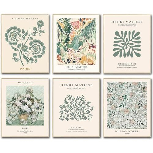 Sage Green Canvas Wall Art for Bedroom Living Room Accessories,Vintage