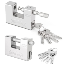 5 Keys Super Heavy Duty Padlock Lock for Garage Warehouse Shipping Container , Silver