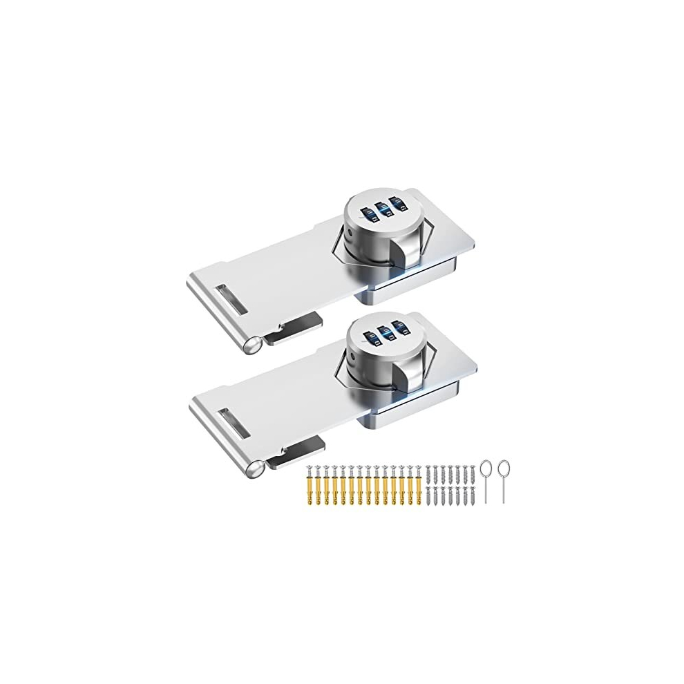 Household Cabinet Password Hasp Locks, Cabinet Door Combination Lock, Door Security Slide Latch Lock For Small Doors, Cabinets, Barn Door, Bathroom, 5014286165914