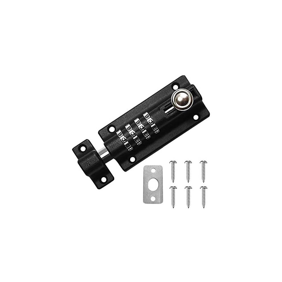 Combination Lock,Door Lock 4 Digit Garden Gate Lock Sliding Door Lock Door Latch 120 mm for Wooden Gates, Shed, Garage,Garden,Made of Stainless