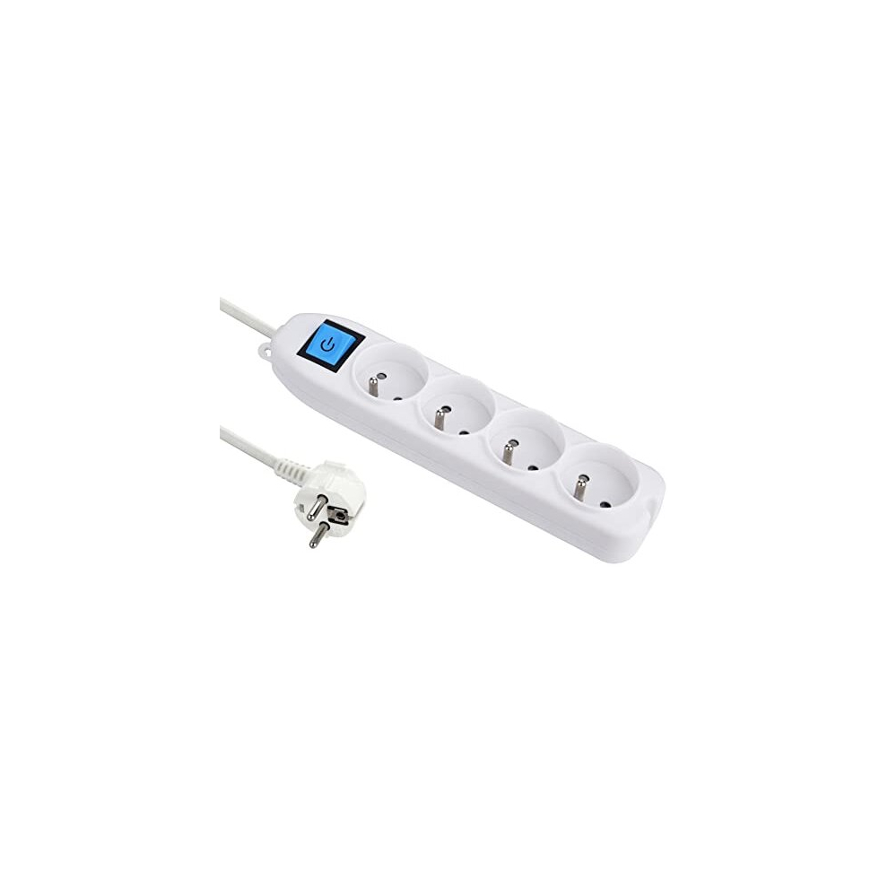 Photos - Electrical Wire & Cable Electraline Basic Power Strip + Switch 1.5Â m 3G1Â mm mmÂ² White, White, 32004 