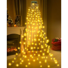Christmas Tree Lights Indoor - 2.5mX10 Strands 250 LEDs Outdoor Xmas Lights, Easy to Install Fairy String Lights USB Plug in, Waterproof Outside