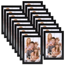 Multi 6x4 Photo Frames Set of 18, 4x6 Black Picture Frames for Wall Hanging or Tabletop Display