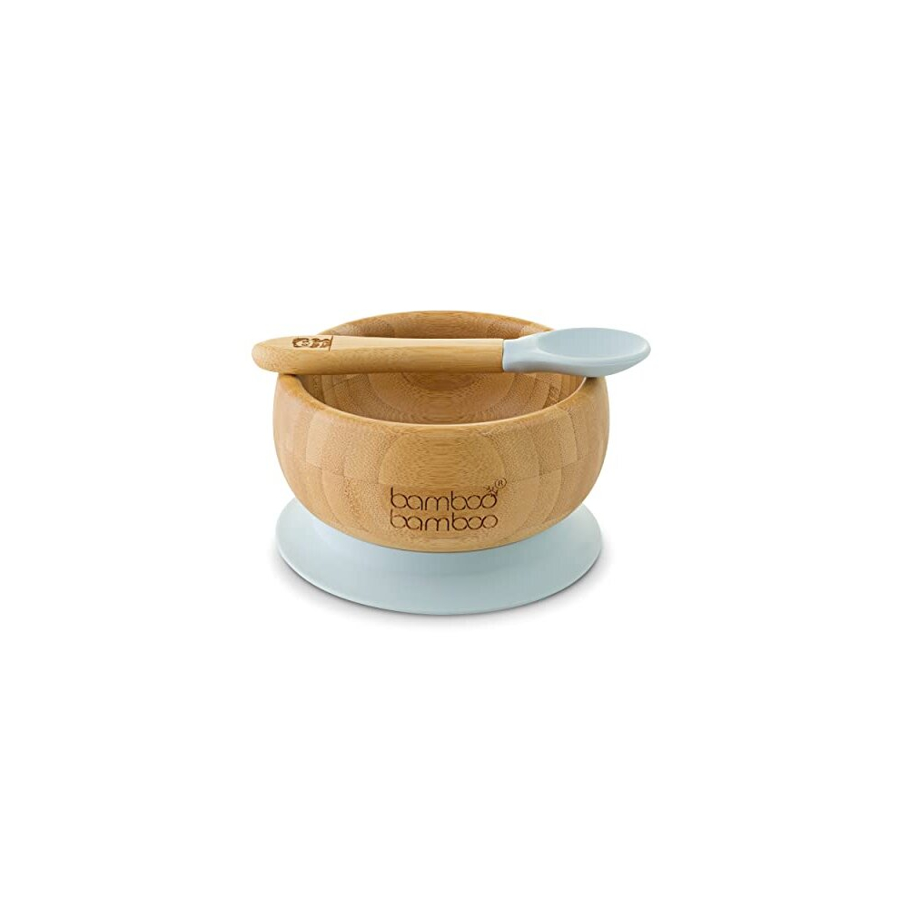 Baby And Toddler Suction Bowl Set For Feeding And Weaning | Outstanding Suction | Bamboo Baby Suction Bowls With Matching Spoon Set From 6 Months Bamboo Bamboo