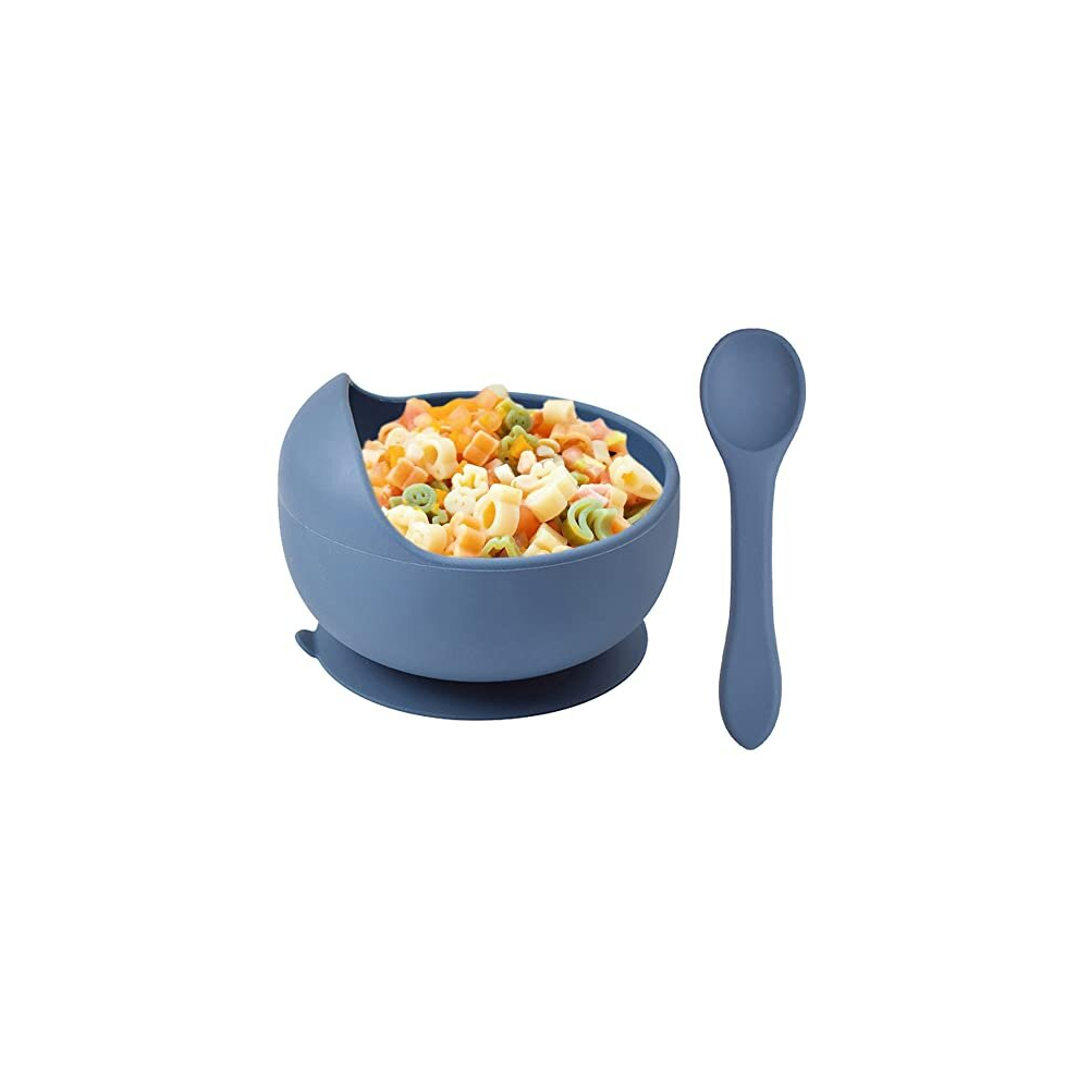 Delven Baby Bowls Spoons For Feeding,Silicone Toddler Weaning Bowls Set With Suction Bpa Free Non Slip Soft Easy To Clean Cutlery Tableware Set For Children