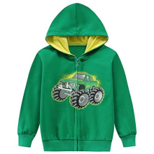 Boys Dinosaur Zip up Hoodies Kids Truck Jacket Toddler Zip up Sweatshirts Age 1-2 Years