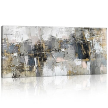 Large Framed Canvas Wall Art Abstract Grey Painting on Canvas Printed Picture Poster Wall Art for Living Room Bedroom Wall Decor Ready To Hang 20" x