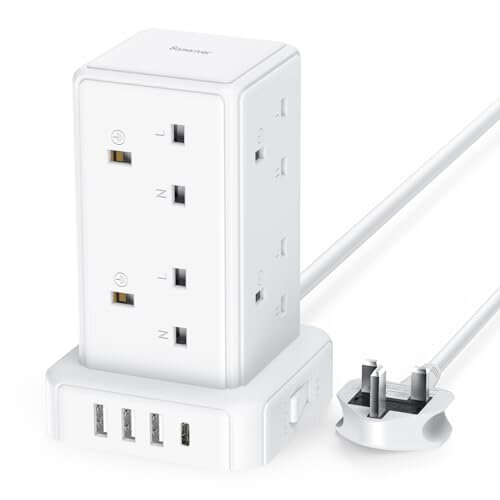 Extension Lead with USB Slots, Sameriver [13A 3250W] Mini Tower ...