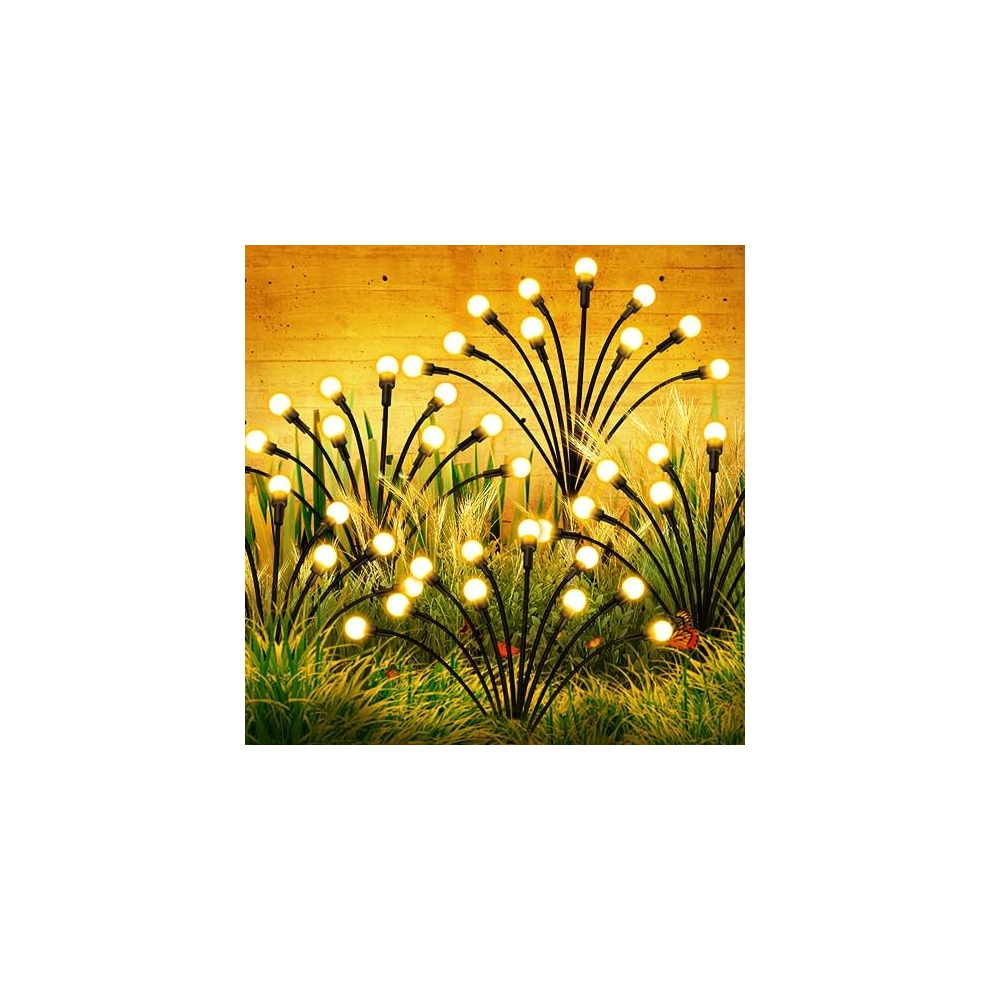 Solar Firefly Lights,2Pack 16LEDs 8Modes Solar Garden Lights Outdoor Decorations,New Upgraded Swaying Light Sway by Wind,Wind dance solar lights IP65