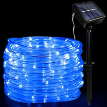 Outdoor Solar LED Rope Lights, IP65 Waterproof Rope Lights 12m/39.4ft 100LEDs Solar Decoration Lights with 8 Lighting Modes, Rope Fairy Light for