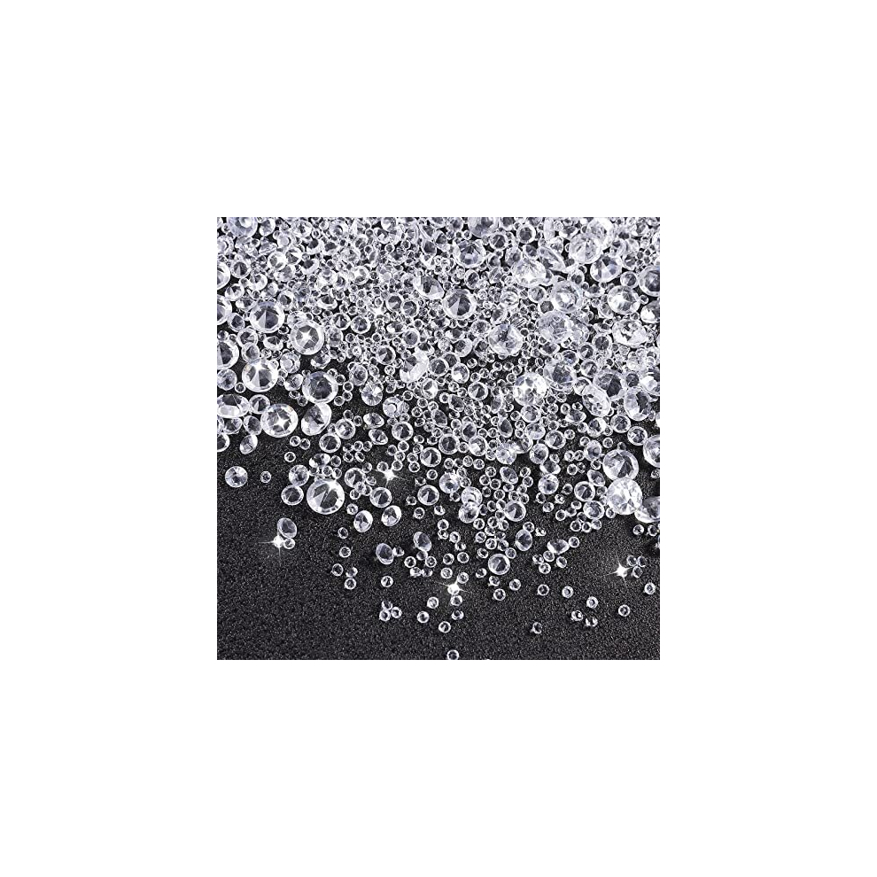 4000 Pcs Clear Diamonds Confetti Wedding Crystal Scatter Acrylic Gem Bling Rhinestone Vase Filling, for Table Center, Wedding, Birthday, Party, Bridal