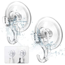 6 Pack Suction Cup Hooks for Front Door Bathroom Shower Kitchen Window, 3Kg Heavy Duty Reusable Plastic Vacuum Strong Hanging Sucker Hook for Towel