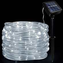 Outdoor Solar LED Rope Lights, IP65 Waterproof Rope Lights 12m/39.4ft 100LEDs Solar Decoration Lights with 8 Lighting Modes, Rope Fairy Light for