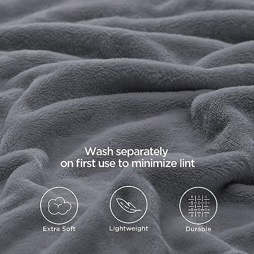 Fleece Blanket Queen Size - Versatile Blanket for Bed Fluffy Soft Large Throw, Silver Grey, 220x240cm 2