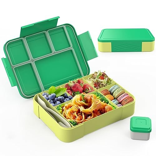 Bento Lunch Box, 1300ML Lunch Box for Children, Bento Box with 5 ...