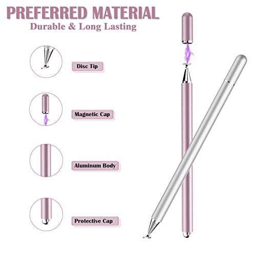 Stylus Pens for Touch Screen(2pcs), Luntak High Sensitivity Pens for iPad,iPad Pencil Compatible with/Apple/iPhone/iPad/Android/Microsoft Tablets and 1