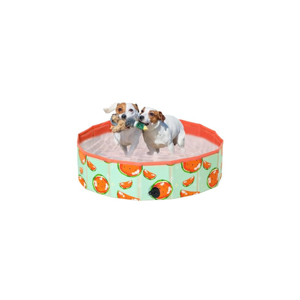 Dog Doggy Paddling Pool Hard Plastic for Dogs, Foldable Dog Swimming Pool Medium Large with Upgraded PP Board, Dog Bathing Pool for Garden Patio