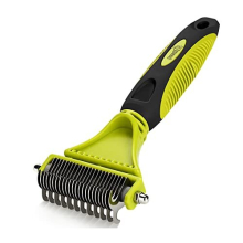 Dog Brush, Cat Brush for Grooming, Double Sided Blade Dog Rake, Dog Under Coat Rake Removes Loose Undercoat, Knots, Mats, Dog Grooming Kits, Dog Hair