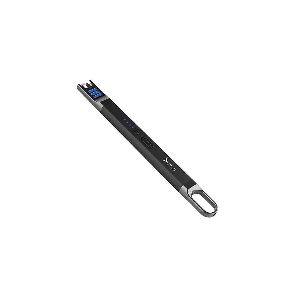 Suprus Light/Black Electric Arc Er Windproof Flameless Usb Rechargeable Er With Led For Candle Camping Bbq Cooking (Black)