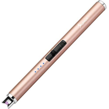 Candle Lighter Electric Arc Lighter Rechargeable USB Lighter Flameless Plasma with Safety Lock Switch for Camping BBQ Cooking (Gold)