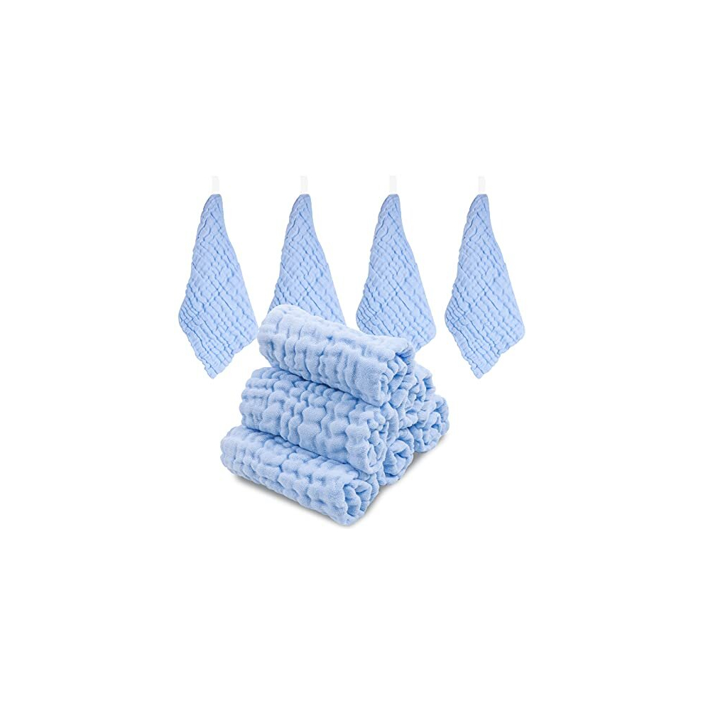 10 Pack Baby Muslin Squares, Cotton, 11.8"X11.8" Extra Soft Breathable Baby Washcloths, 6 Layers Organic Cotton, Unisex Reusable Baby Face Towels For Abirdon