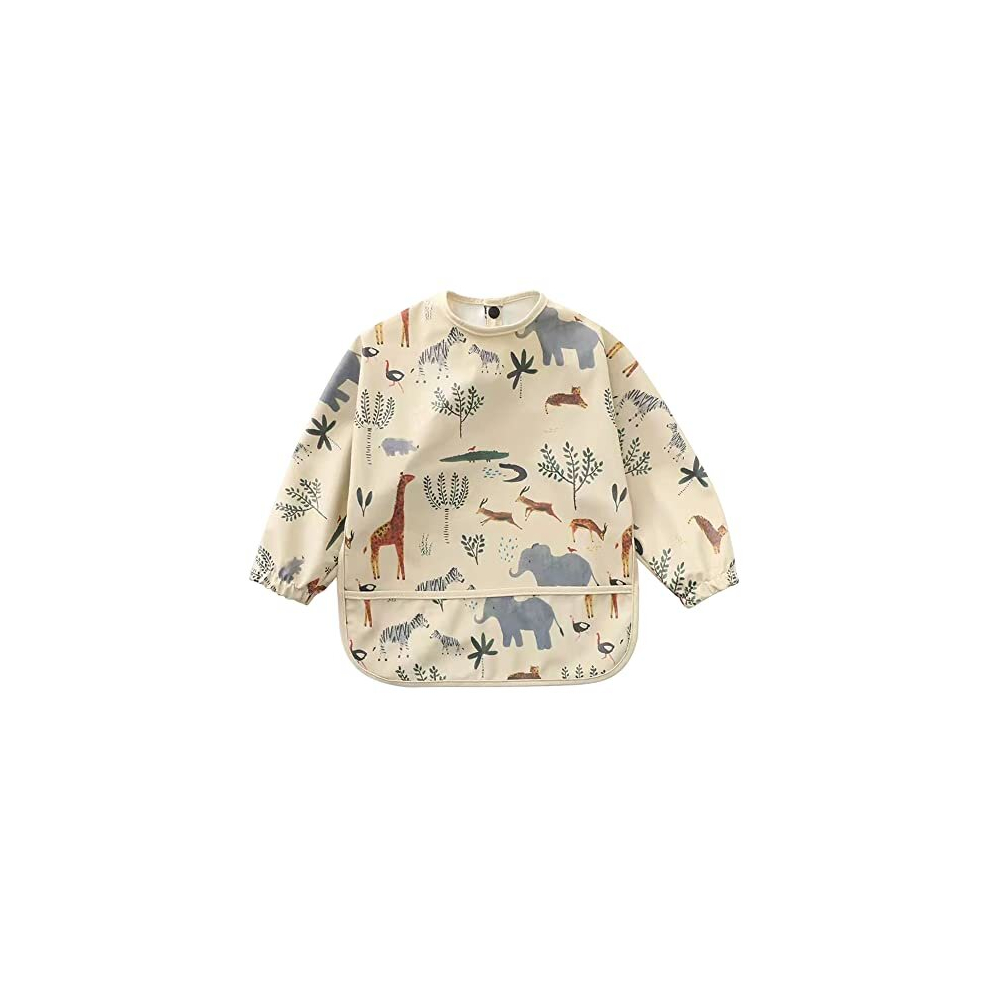 Baby Bibs with long sleeves, Waterproof Toddler Weaning Bibs, painting apron for infants and toddlers 6-36 months