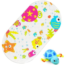 Baby Bath Mats Non Slip Anti Mould, Cartoon Bath Mat Shower Mat for Kids Toddler Safety Bathroom Bathtub Mat with Suction Cups, Environmental