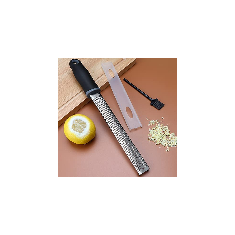 Cheese Grater Lemon Zester Graters for Kitchen Fine Cheese Grater with Handle Etched Sharp Blade Protective Cover, Garlic Grater for Hard Cheese