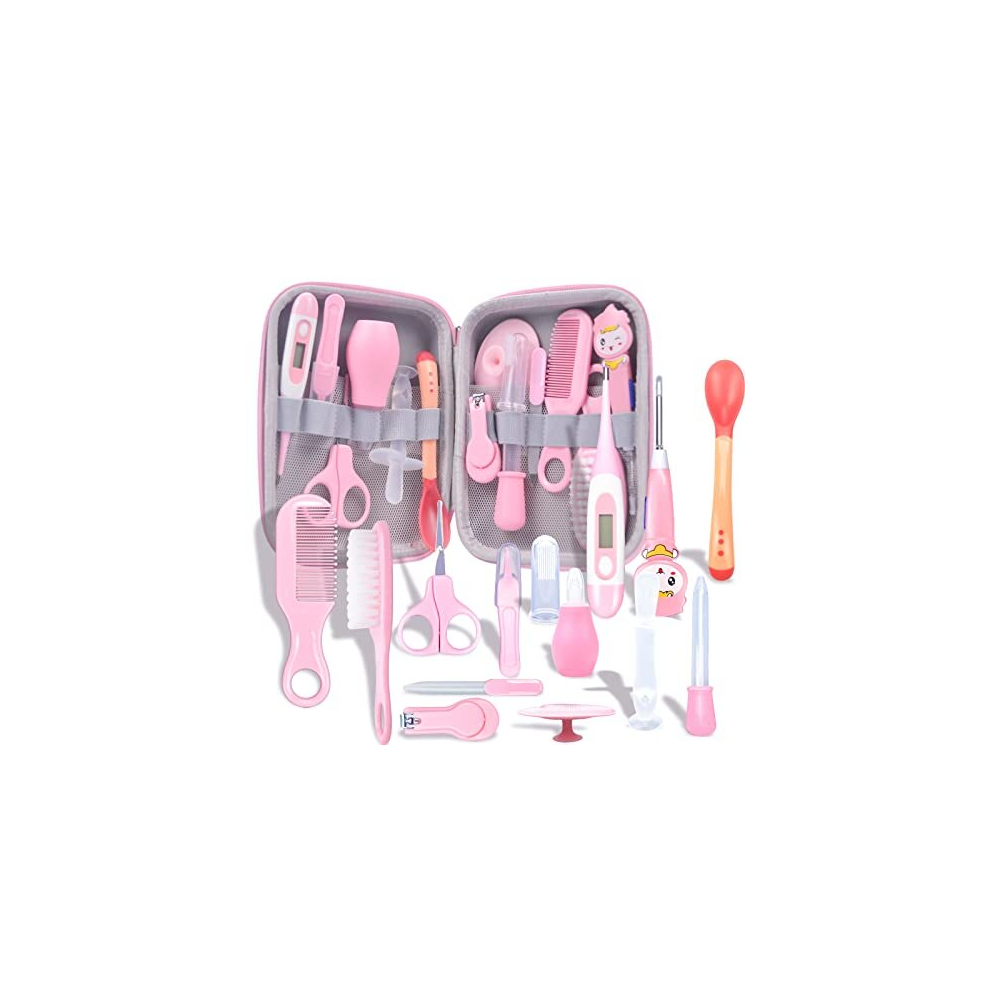 Mknzome Baby Grooming Kit Newborn, 14Pcs Baby Essentials Portable Baby Healthcare Kit With Storage Case Baby Care Kit Nursery Baby Nail Kit For