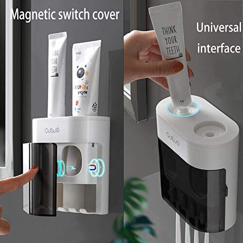 - Wall-mounted toothbrush holder - electric toothbrush holder - double toothpaste dispenser 1