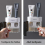 - Wall-mounted toothbrush holder - electric toothbrush holder - double toothpaste dispenser 3