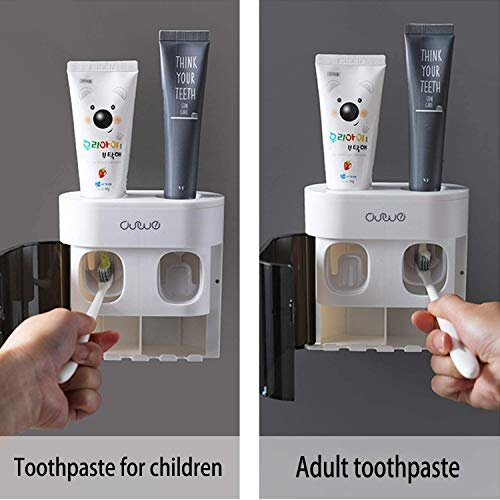 - Wall-mounted toothbrush holder - electric toothbrush holder - double toothpaste dispenser 2