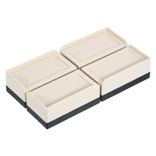 Furniture Risers 1.5 Inch, 4Pcs Rectangle Bed Risers Adjustable Couch Riser for Extender for Bed Desk Sofa Table Lift Support Up to 1300Lbs, Beige
