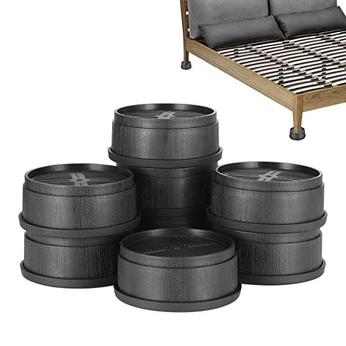 8PCS Bed Riser Heavy Duty Stackable Furniture Risers 1.5” 3” 6” Lift ...